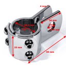 Chromed 3pc-clamp 7/8&quot; (22,3mm)