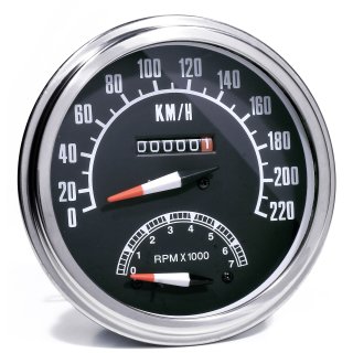 Fat Bob Speedometer with Rev Counter 2:1 f. Harley Davidson Dashboard Shovel EVO