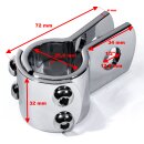 Abrazadera de montaje 25mm Soporte cromado 1" Marco...