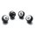Ventilkappen Set 8 Ball Kugel Black Schwarz eight für Harley Bike Auto Universal