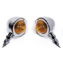 Juego de intermitentes Bullet Metal Cromado Universal Harley Chopper Vintage ECE