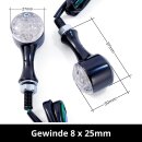 LED Mini Blinker Micro schwarz extrem klein für Harley Suzuki Honda Universal HD