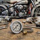 Manometro olio cromato argento p Harley-Davidson moto auto barca - 60 PSI Custom
