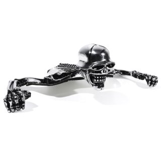 Totenkopf Ornament Skull Skelett Chrom Rücklicht flach Harley Universal Custom