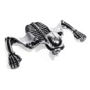 Totenkopf Ornament Skull Skelett Chrom R&uuml;cklicht flach Harley Universal Custom 