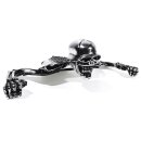 Totenkopf Ornament Skull Skelett Chrom Rücklicht flach Harley Universal Custom