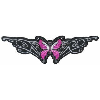 Aufn&auml;her Schmetterling rosa 15 x 6 cm pink Butterly Patch