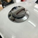 POP-UP SPORTELLO CARBURANTE CROMO SUPER PIATTO SU billetta per Harley Davidson