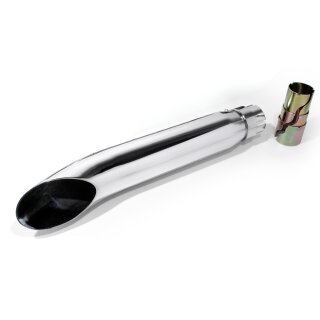 Auspuff Schalldämpfer Endtopf Chrom Turn Out kurz für Harley Davidson Universal