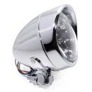 4" Scheinwerfer Chrom H4 Klarglas Mini klein für Harley-Davidson Universal ECE