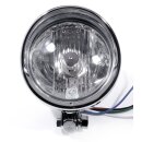 4" Scheinwerfer Chrom H4 Klarglas Mini klein...