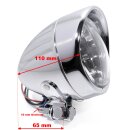 4" Headlight Chrome Clear Glass Mini Small for Harley-Davidson Universal ECE