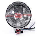4" Headlight Chrome Clear Glass Mini Small for Harley-Davidson Universal ECE