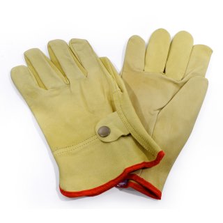 Leather gloves &quot;Cowboy&quot; yellow Chopper Harley Suzuki Honda riding gardening