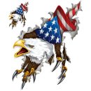 Pegatina-Set Águila rapaz de USA 20 x 12,5 cm Shred Eagle Aerógrafo Sticker Moto