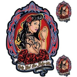 Sticker-Set Judge Me Pin Up Girl 17 x 12 cm Airbrush Decal 