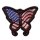Aufnäher USA Schmetterling 9 x 9 cm Butterfly Patch Amerika Flagge
