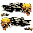 Sticker-Set Skull with Flames 28 x 12 cm Decal Airbrush
