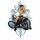 Adesivo Pin Up Girl Motociclista sexy 10 x 6 cm Sticker Bobber Decal