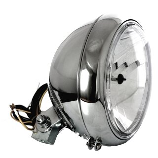 7" Headlight Chrome H4 Clear Lens Custom for Harley Davidson Softail Universal