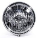 7" Headlight Chrome H4 Clear Lens Custom for Harley Davidson Softail Universal
