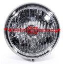 7" Headlight Chrome H4 Clear Lens Custom for Harley Davidson Softail Universal