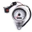 Mini speedometer 60mm electronic chrome white LCD for...