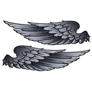 Autocollant-set ailes scintillantes 25,5x7 cm Glitter Metal Flake Wings Sticker