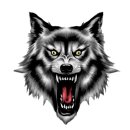 Pegatina Cabeza de lobo 7 x 6,5 cm Wolf Head Sticker...