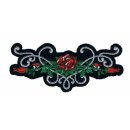 Aufnäher Rosen Tribal rot 15 x 6 cm Roses Tribal Patch