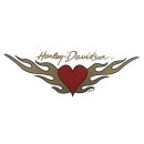 Aufkleber Harley-Davidson Herz Flügel 16,5 x 6 cm Ladies Heart Sticker Gold HD 