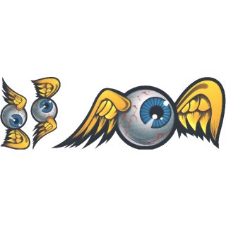 Aufkleber-Set Fliegendes Auge 16 x 6 cm Old School Eyeball Sticker Decal