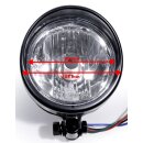 4" Headlight Black Clear Glass Mini Small for Harley-Davidson Universal ECE