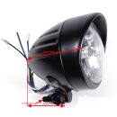 4" Headlight Black Clear Glass Mini Small for Harley-Davidson Universal ECE