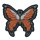 Patch Papillon orange 9 x10 cm Butterfly 