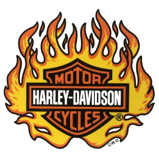 Adesivo Harley-Davidson Fiamme 25 x 22 cm Bar + Shield Flame Decal Sticker HOT