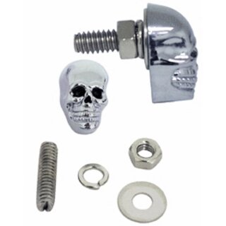 Totenkopf Skull Schraube Kennzeichen Metall Chrom Schwarz Chopper Custom 25mm