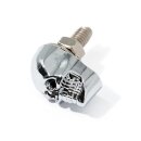 Totenkopf Skull Schraube Kennzeichen Metall Chrom Schwarz Chopper Custom 25mm