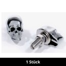 Totenkopf Skull Schraube Kennzeichen Metall Chrom Schwarz Chopper Custom 25mm