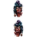 Sticker Set Jester Head Joker Decal 10 x 6 cm