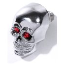 Crâne Visser plaque dimmatriculation Métal Chrome yeux rouges Custom 25mm Skull