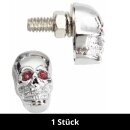 Cráneo Tornillos Placa Metal Cromo rojo Chopper Custom 25mm Skull