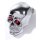 Cranio Viti Targa Metallo Cromo Rosso Chopper Custom Motociclo 25mm Skull Auto