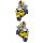 Adesivo-Set Giallo 
Giullare Motociclo 10,5 x 5,5 cm Yellow Jester Decal 
