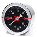 Öldruckmanometer-Anzeige Chrom Schwarz -60 PSI 4 Bar f Harley Motorrad Auto Boot