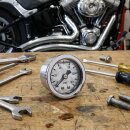 Manometro olio cromato argento p Harley-Davidson moto auto barca -100 PSI Custom
