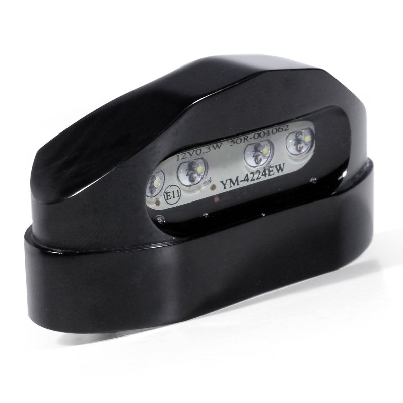 LED Mini Motorrad Rücklicht Bremslicht mit Kennzeichenleuchte Triangle schwarz stealth 