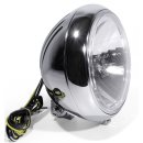 7" Headlight Chrome H4 Clear Lens Grooved for Harley Davidson Softail Universal