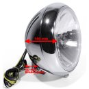 7" Headlight Chrome H4 Clear Lens Grooved for Harley Davidson Softail Universal