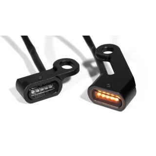 Mini LED Blinker Schwarz Lenkerarmatur für Harley Softail 2015- Touring 2009-